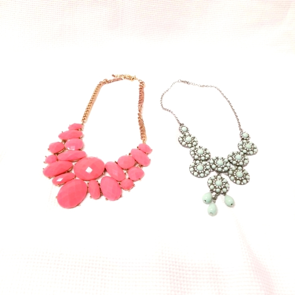 2 Bold Statement Fashion Necklaces